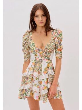 long sleeve dress with lace arms Mocha Brown Lace Balloon Sleeve Long Dress – Vintage Fairytale Style Brown / M main image 1